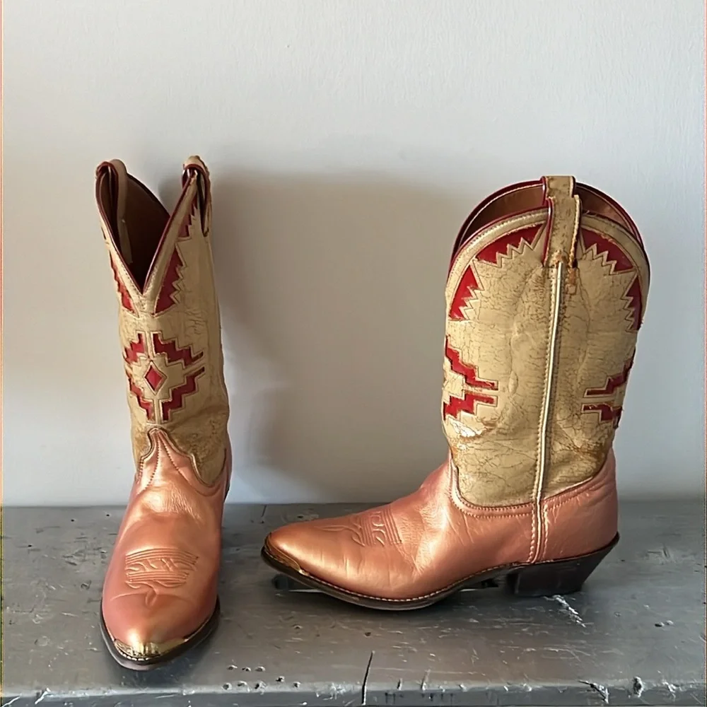 Vintage Cowboy Boots- Aztec Navajo Southwest - Picture 10 of 17
